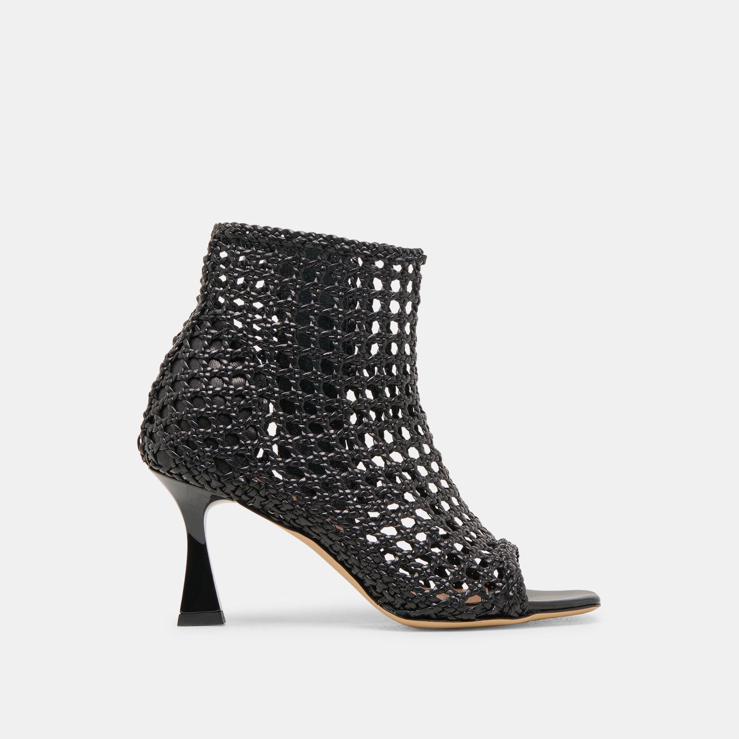 Quin Black Woven Leather Heels - Dolce Vita