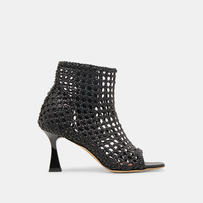 Quin Black Woven Leather Heels - Dolce Vita