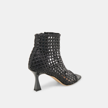 Quin Black Woven Leather Heels - Dolce Vita