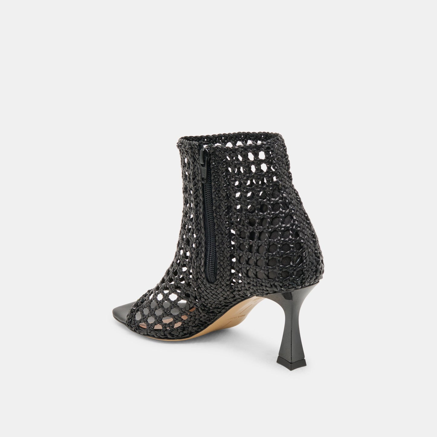 Quin Black Woven Leather Heels - Dolce Vita