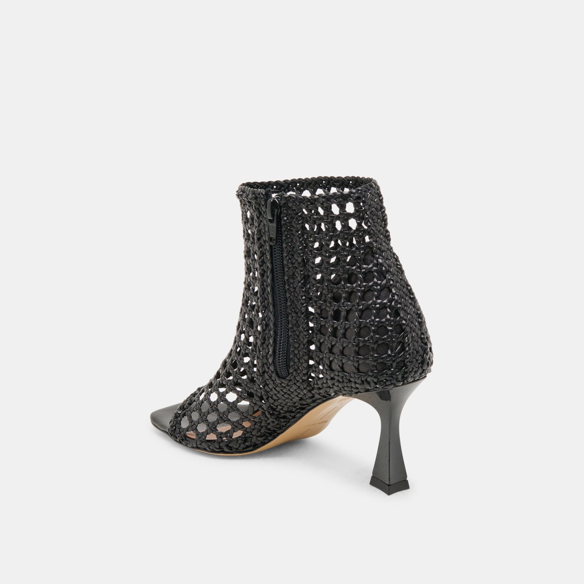 Quin Black Woven Leather Heels - Dolce Vita