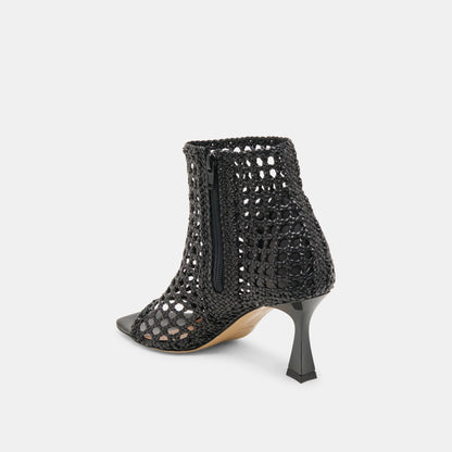 Quin Black Woven Leather Heels - Dolce Vita