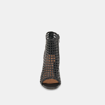 Quin Black Woven Leather Heels - Dolce Vita