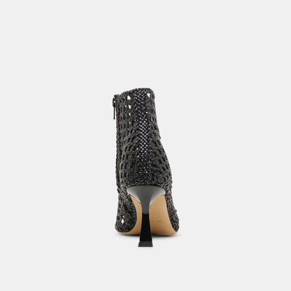 Quin Black Woven Leather Heels - Dolce Vita