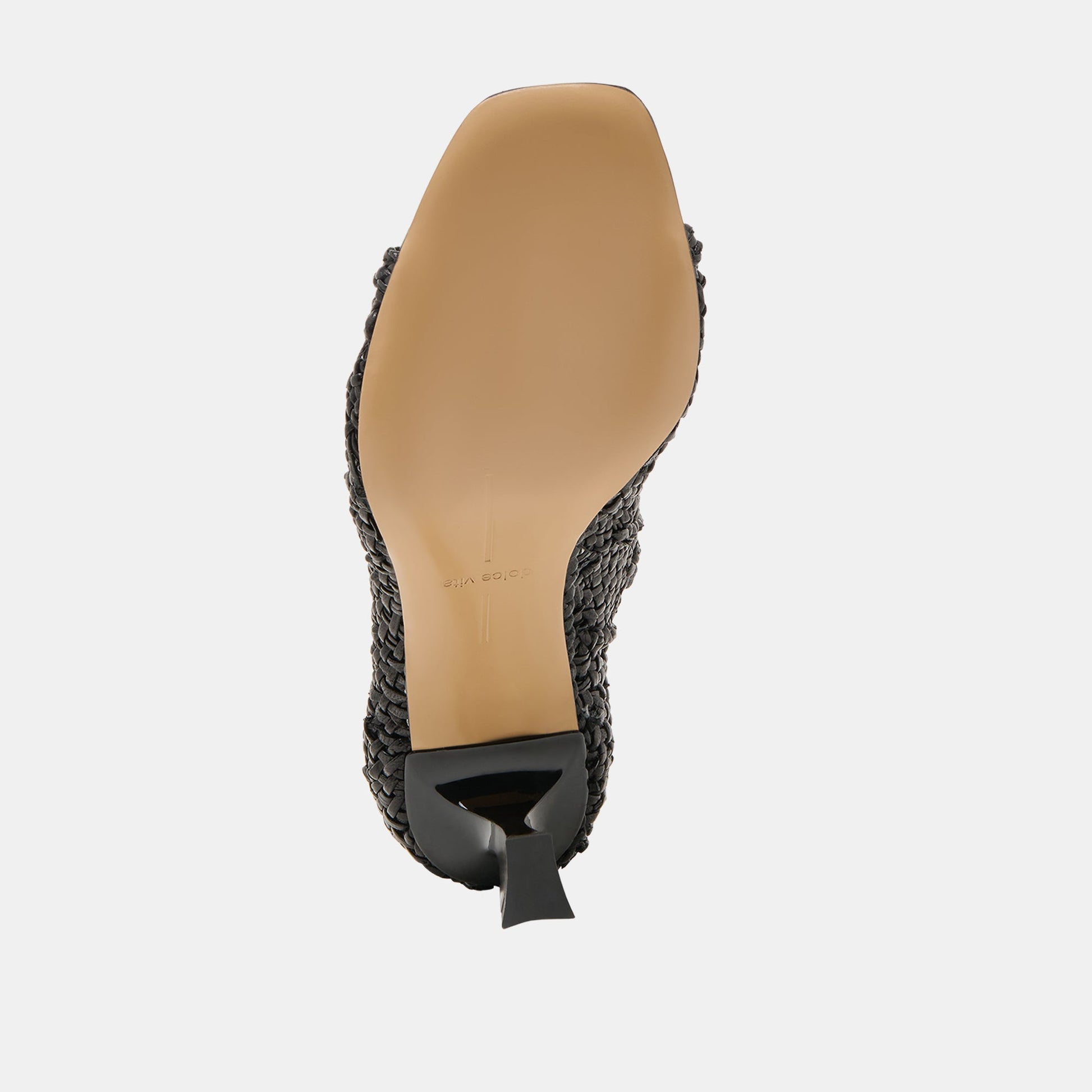 Quin Black Woven Leather Heels - Dolce Vita