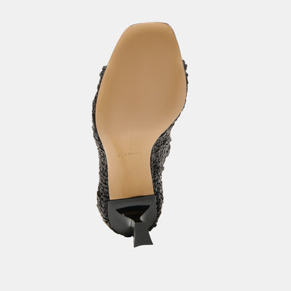Quin Black Woven Leather Heels - Dolce Vita