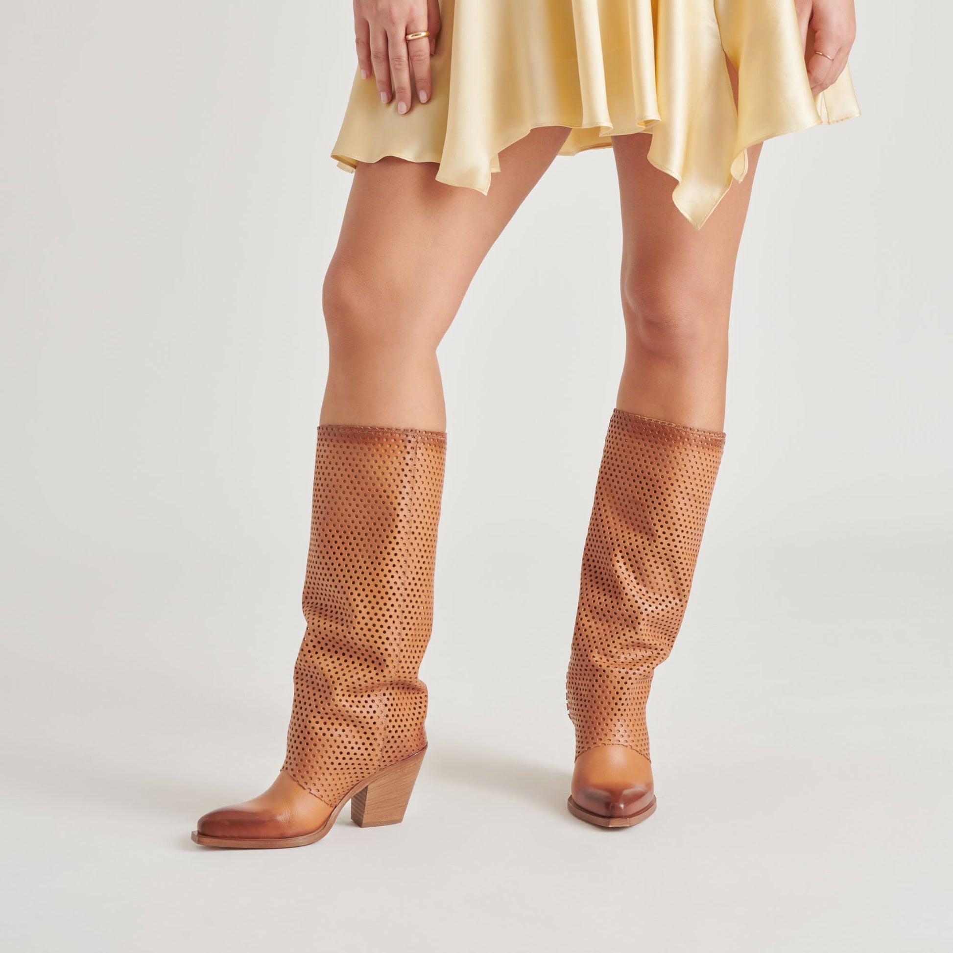 BOONE BOOTS COGNAC LEATHER - Dolce Vita