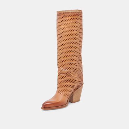 BOONE BOOTS COGNAC LEATHER - Dolce Vita