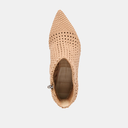 Embry Lt Tan Woven Stella Booties - Dolce Vita