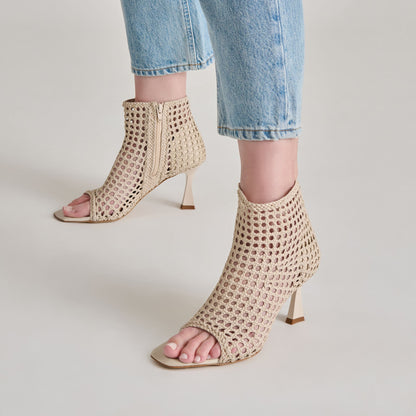 Quin Bone Woven Leather Heels - Dolce Vita