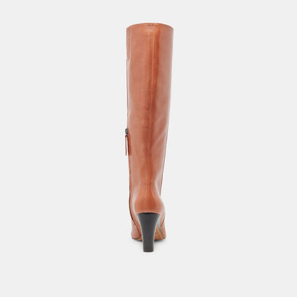 NELAS BOOTS COGNAC LEATHER - Dolce Vita