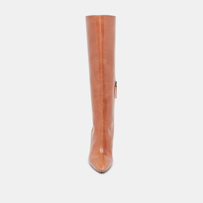 NELAS BOOTS COGNAC LEATHER - Dolce Vita