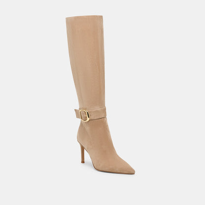 Kinzy Camel Suede Boots - Dolce Vita