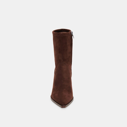 ARYA WIDE CALF BOOTS DK BROWN STELLA SUEDE - Dolce Vita