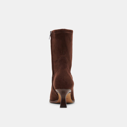 ARYA WIDE CALF BOOTS DK BROWN STELLA SUEDE - Dolce Vita