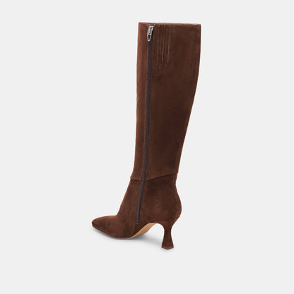Gyra Extra Wide Calf Brown Suede Boots - Dolce Vita