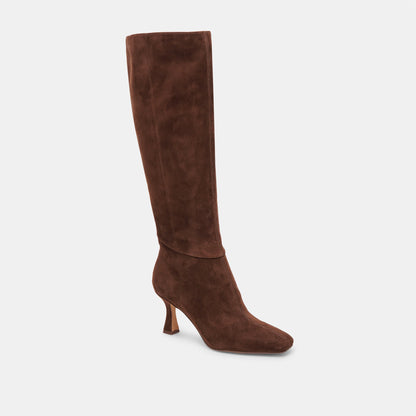 Gyra Extra Wide Calf Brown Suede Boots - Dolce Vita