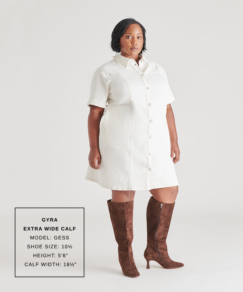 Gyra Extra Wide Calf Brown Suede Boots - Dolce Vita
