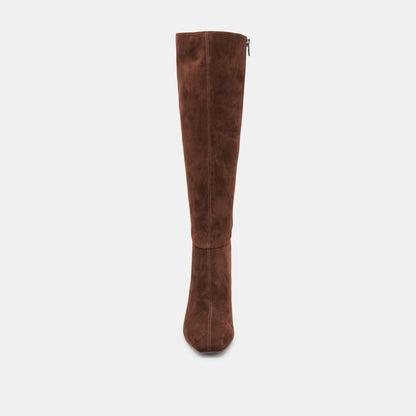 Gyra Extra Wide Calf Brown Suede Boots - Dolce Vita
