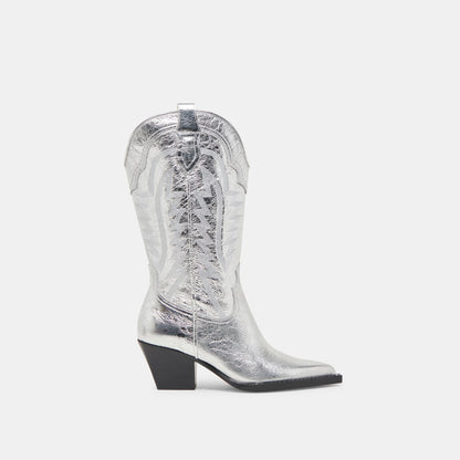 Ryland Extra Wide Calf Silver Boots - Dolce Vita