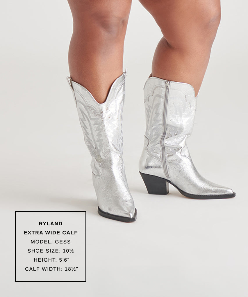 Ryland Extra Wide Calf Silver Boots - Dolce Vita
