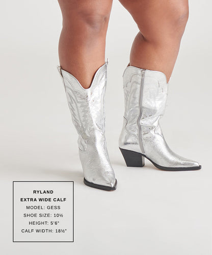Ryland Extra Wide Calf Silver Boots - Dolce Vita