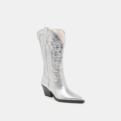 Ryland Extra Wide Calf Silver Boots - Dolce Vita