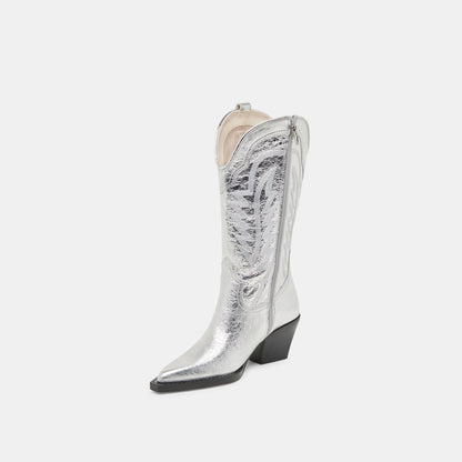 Ryland Extra Wide Calf Silver Boots - Dolce Vita