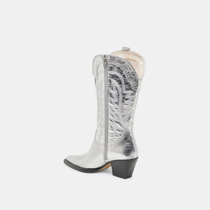 Ryland Extra Wide Calf Silver Boots - Dolce Vita