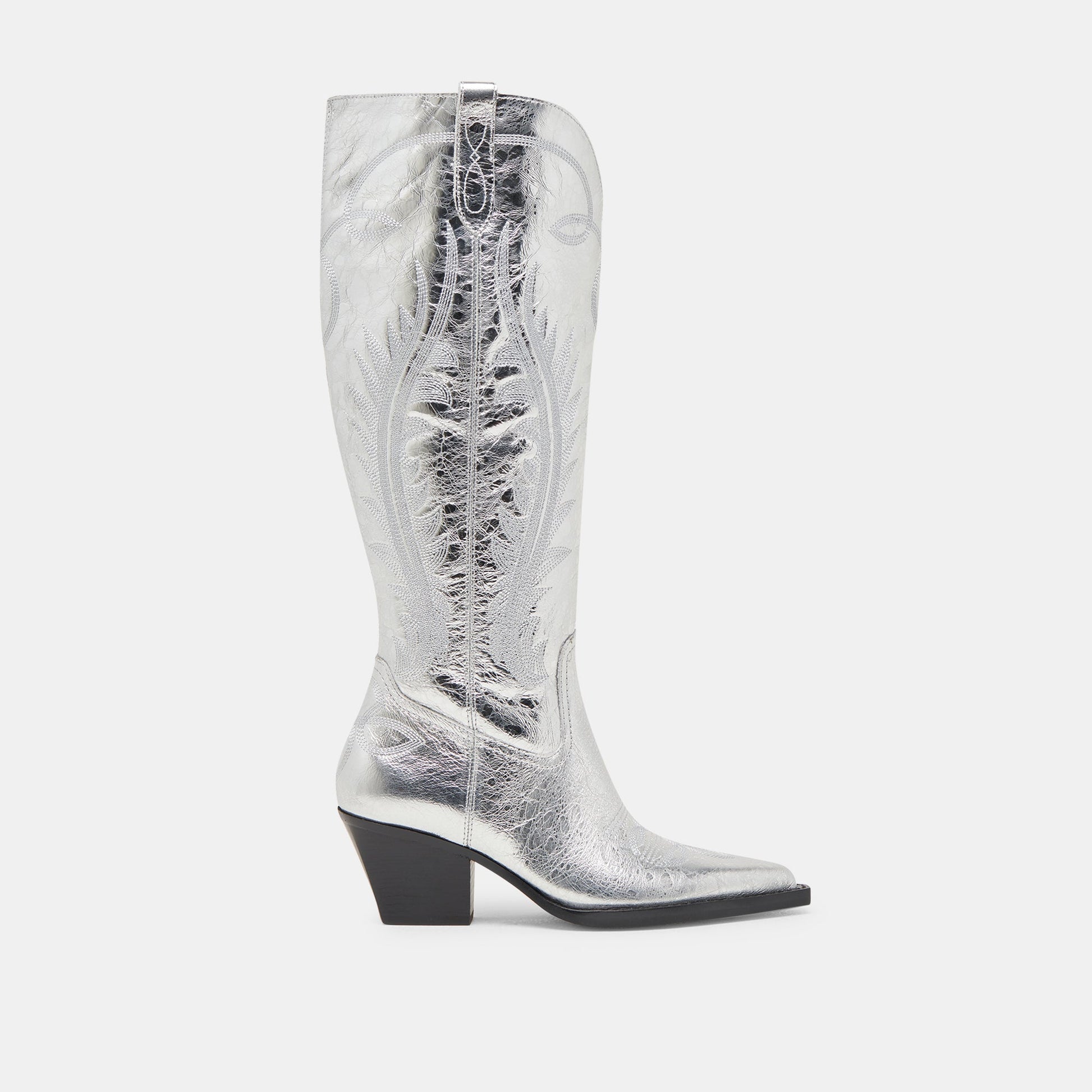 Ryatt Extra Wide Calf Silver Boots - Dolce Vita