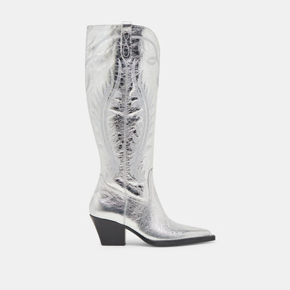 Ryatt Extra Wide Calf Silver Boots - Dolce Vita