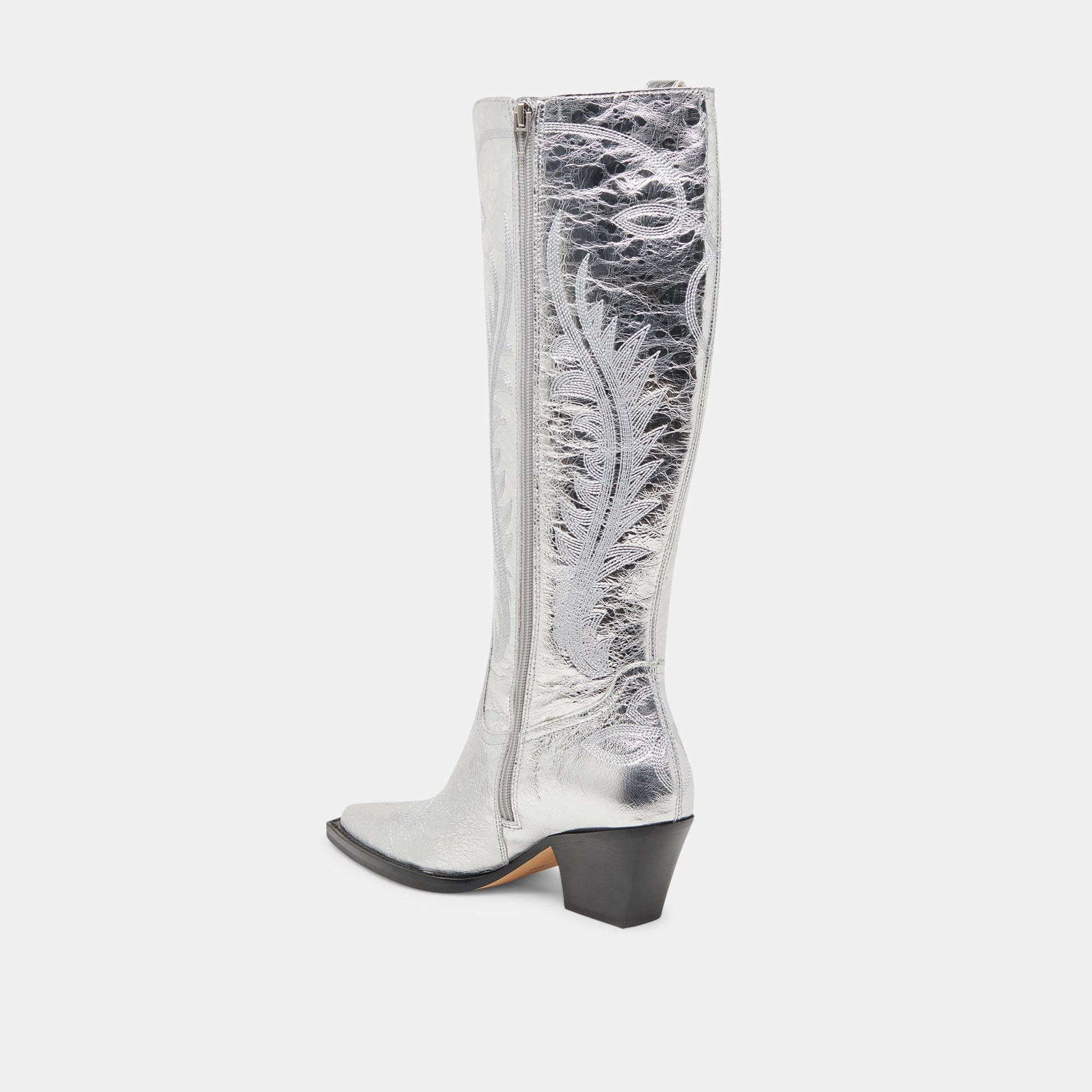 Ryatt Extra Wide Calf Silver Boots - Dolce Vita