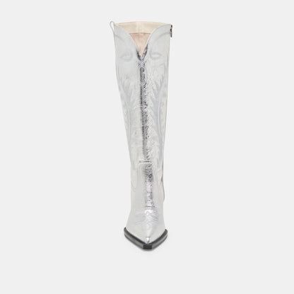 Ryatt Extra Wide Calf Silver Boots - Dolce Vita