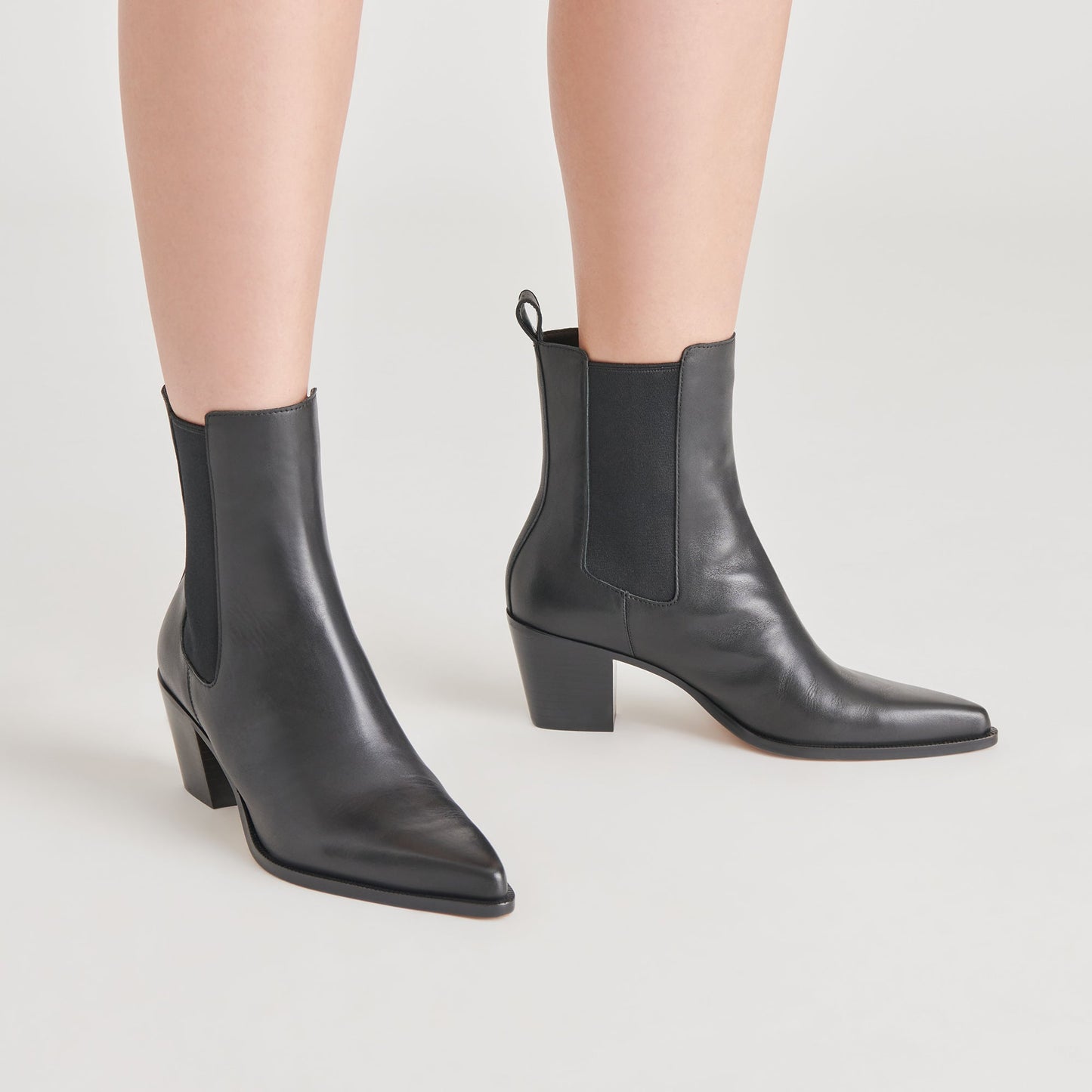 Shadie H2O Waterproof Black Leather Booties - Dolce Vita