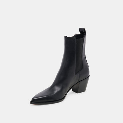 Shadie H2O Waterproof Black Leather Booties - Dolce Vita