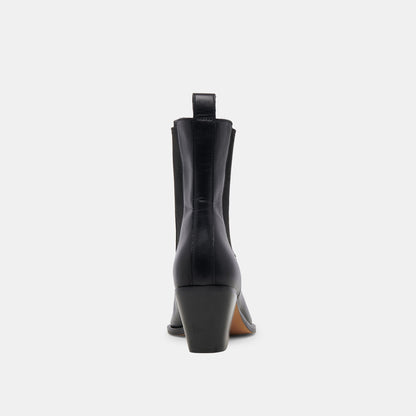 Shadie H2O Waterproof Black Leather Booties - Dolce Vita