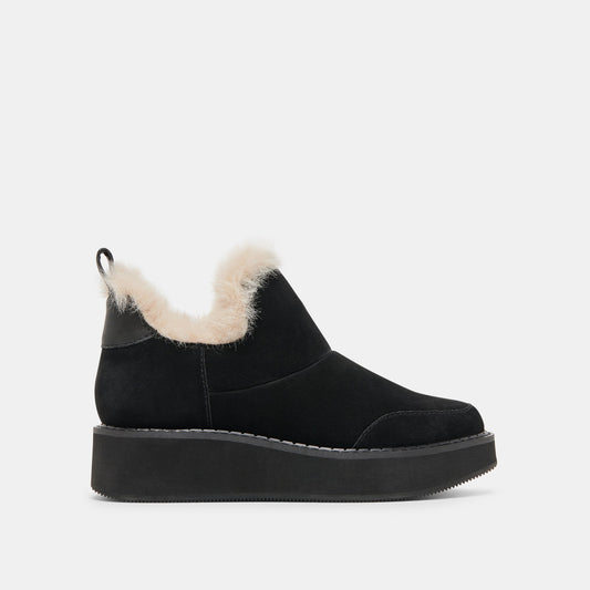 Ardy Plush H2O Waterproof Onyx Suede Booties - Dolce Vita