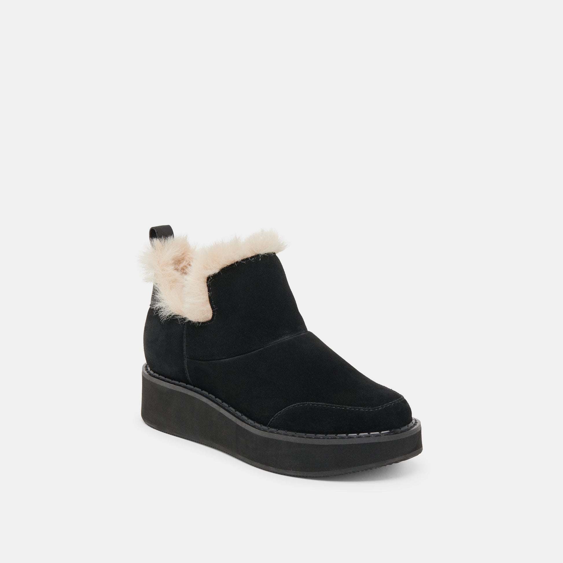 Ardy Plush H2O Waterproof Onyx Suede Booties - Dolce Vita