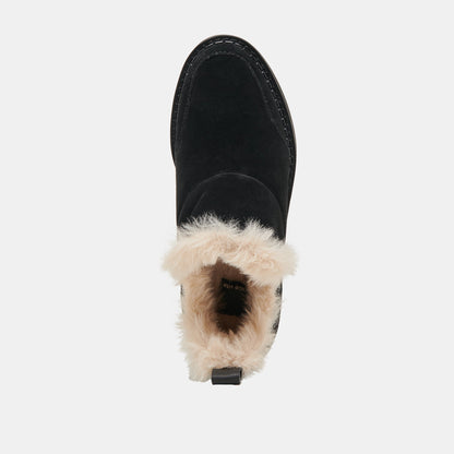 Ardy Plush H2O Waterproof Onyx Suede Booties - Dolce Vita