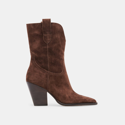 JESSEY BOOTS DK BROWN SUEDE - Dolce Vita