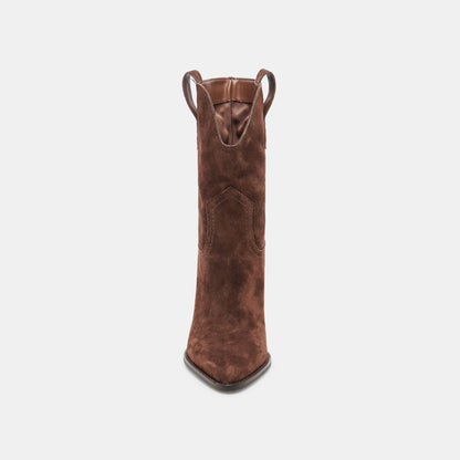 JESSEY BOOTS DK BROWN SUEDE - Dolce Vita
