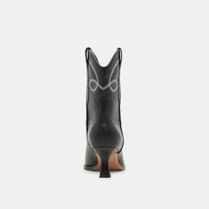 ANGEL BOOTIES BLACK WHITE LEATHER - Dolce Vita