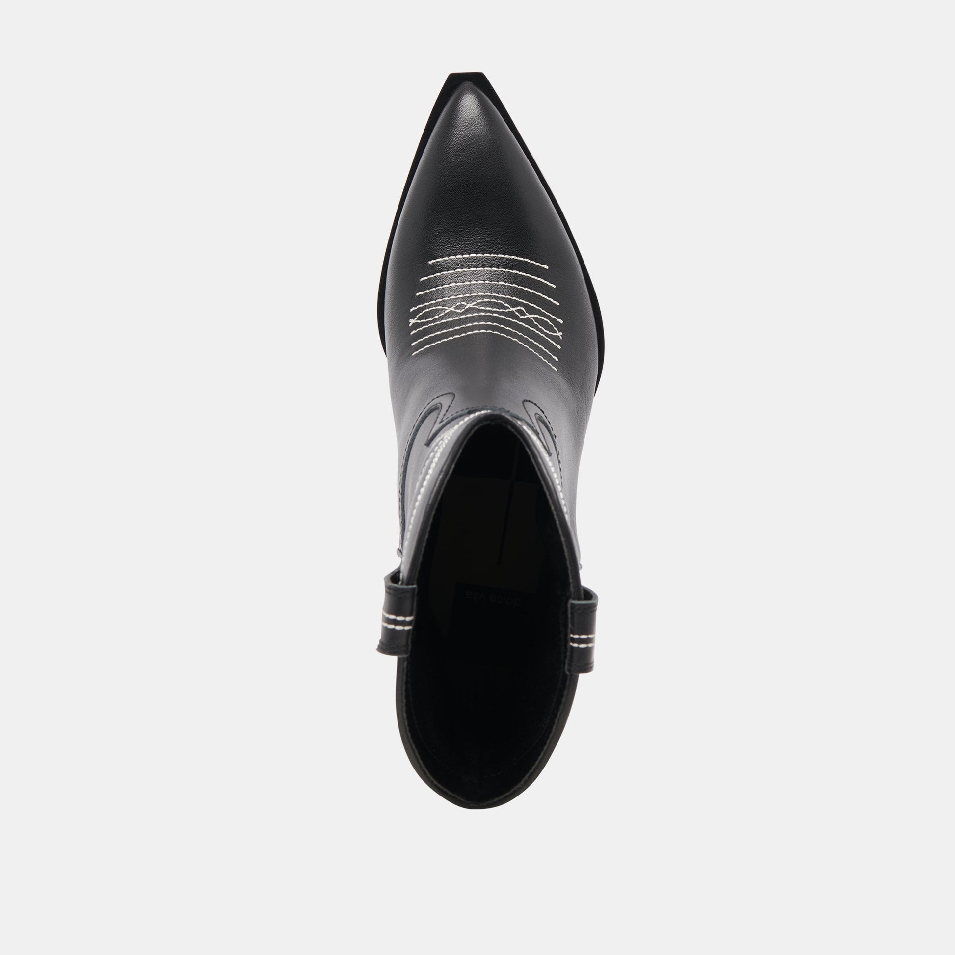 ANGEL BOOTIES BLACK WHITE LEATHER - Dolce Vita