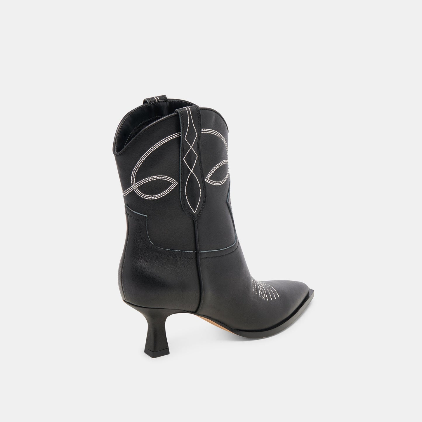 ANGEL BOOTIES BLACK WHITE LEATHER - Dolce Vita
