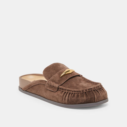 Jodero Dk Brown Suede Flats - Dolce Vita