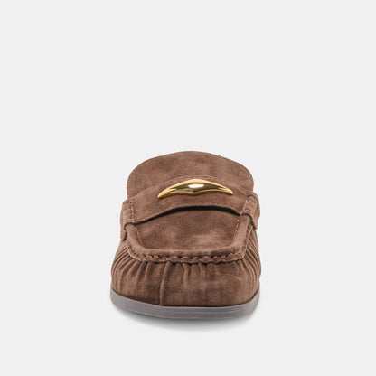 Jodero Dk Brown Suede Flats - Dolce Vita
