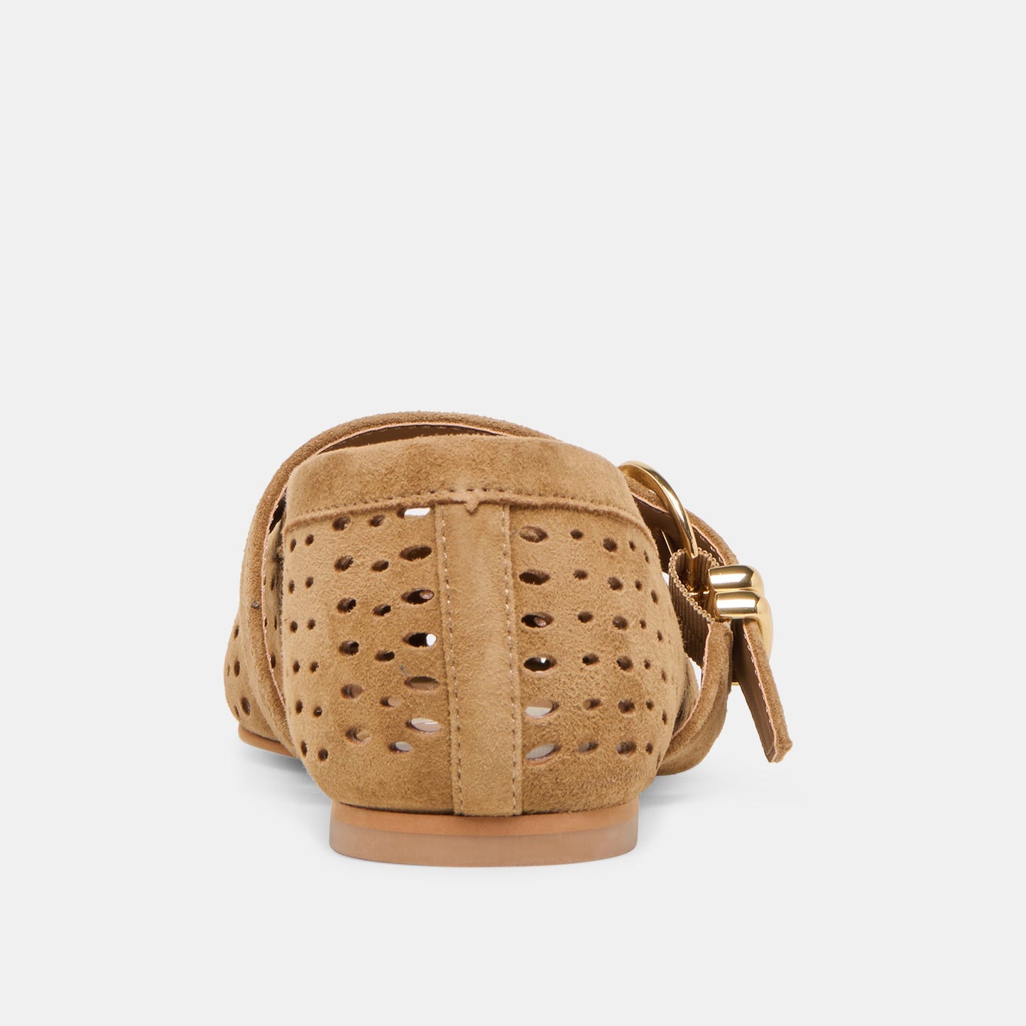 Mikel Lt Brown Perforated Suede Ballet Flats - Dolce Vita