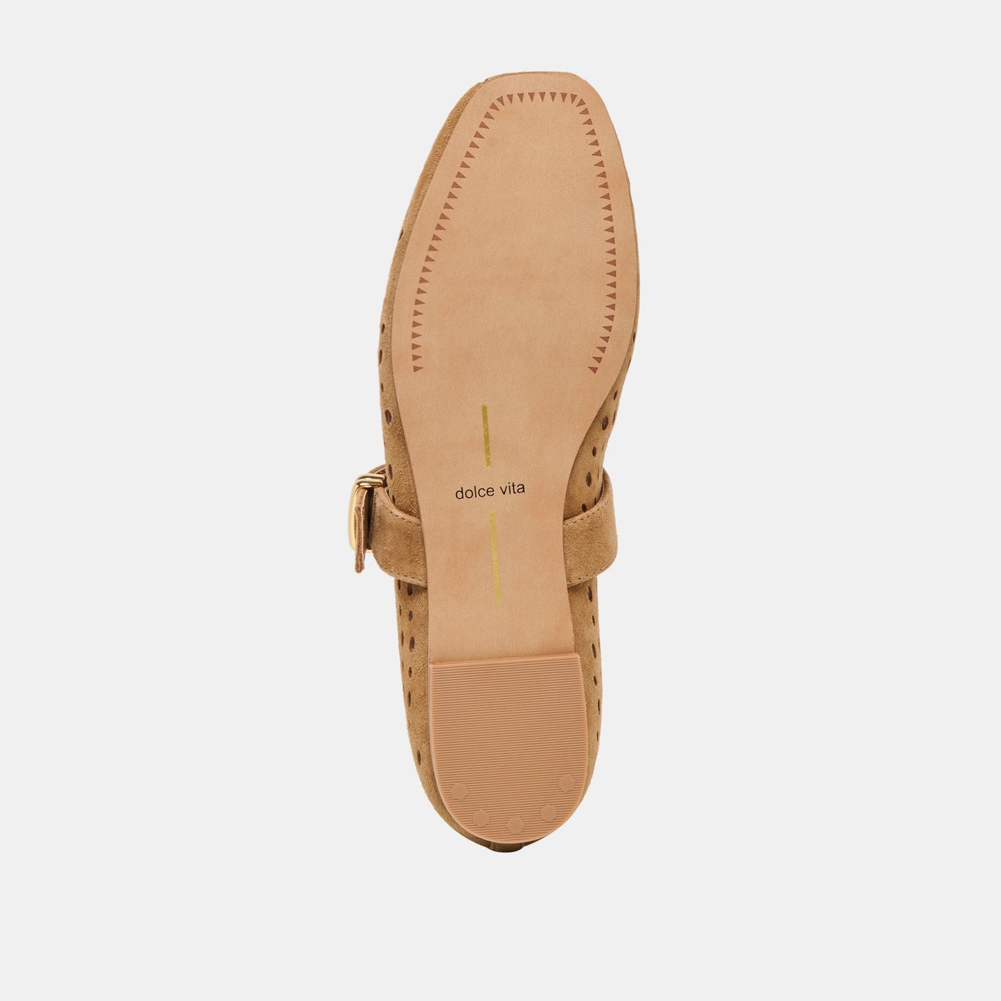 Mikel Lt Brown Perforated Suede Ballet Flats - Dolce Vita