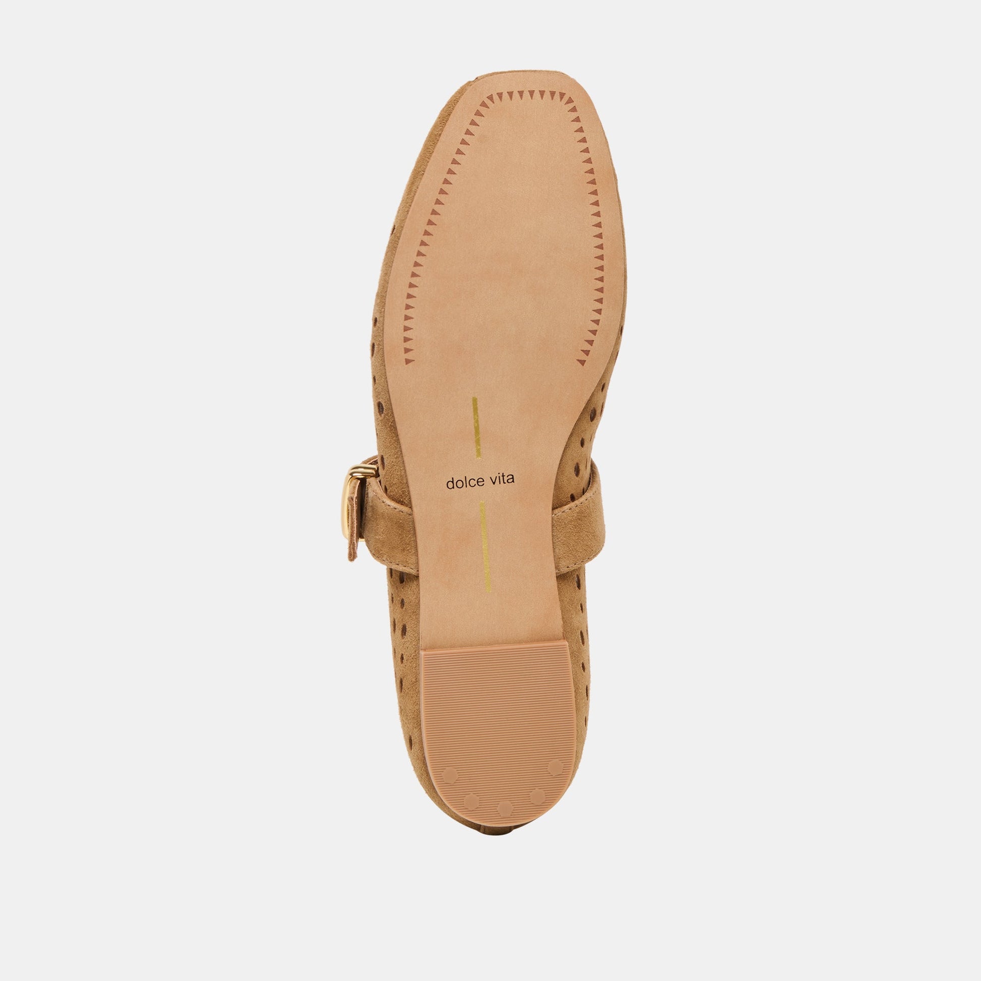 Mikel Lt Brown Perforated Suede Ballet Flats - Dolce Vita