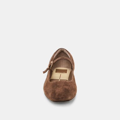 Reyes Dk Brown Suede Ballet Flats - Dolce Vita